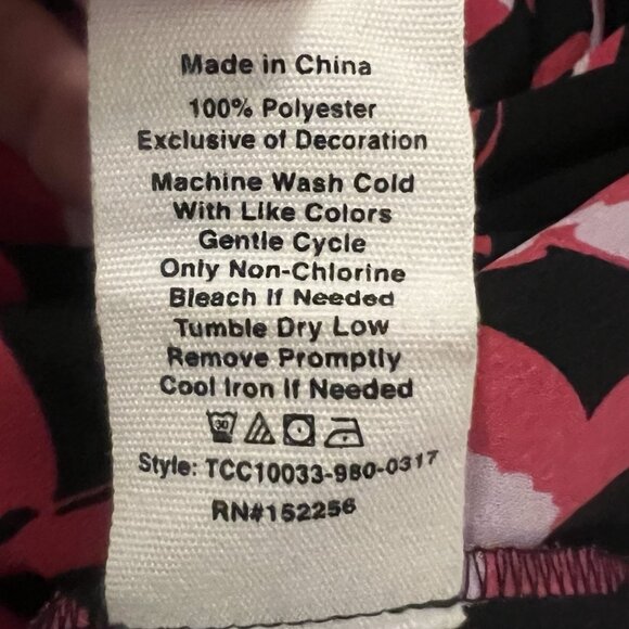 Avec Les Filles pleated Blouse mock neck top Size XS Toucan Bird Long Sleeve - Picture 10 of 10